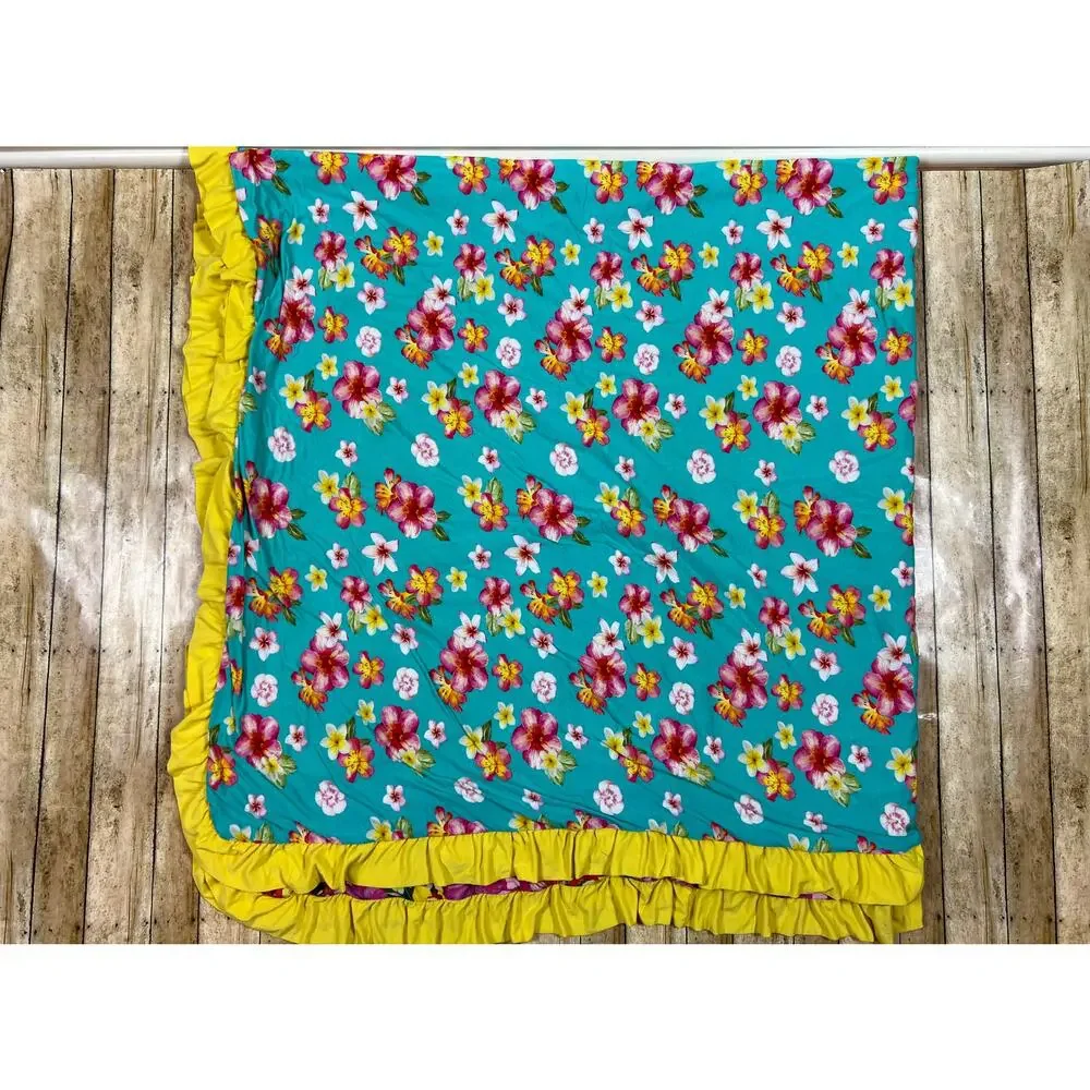 Posh Peanut Malana Luxe Patoo Bamboo Blanket Tropical Hibiscus 60x60